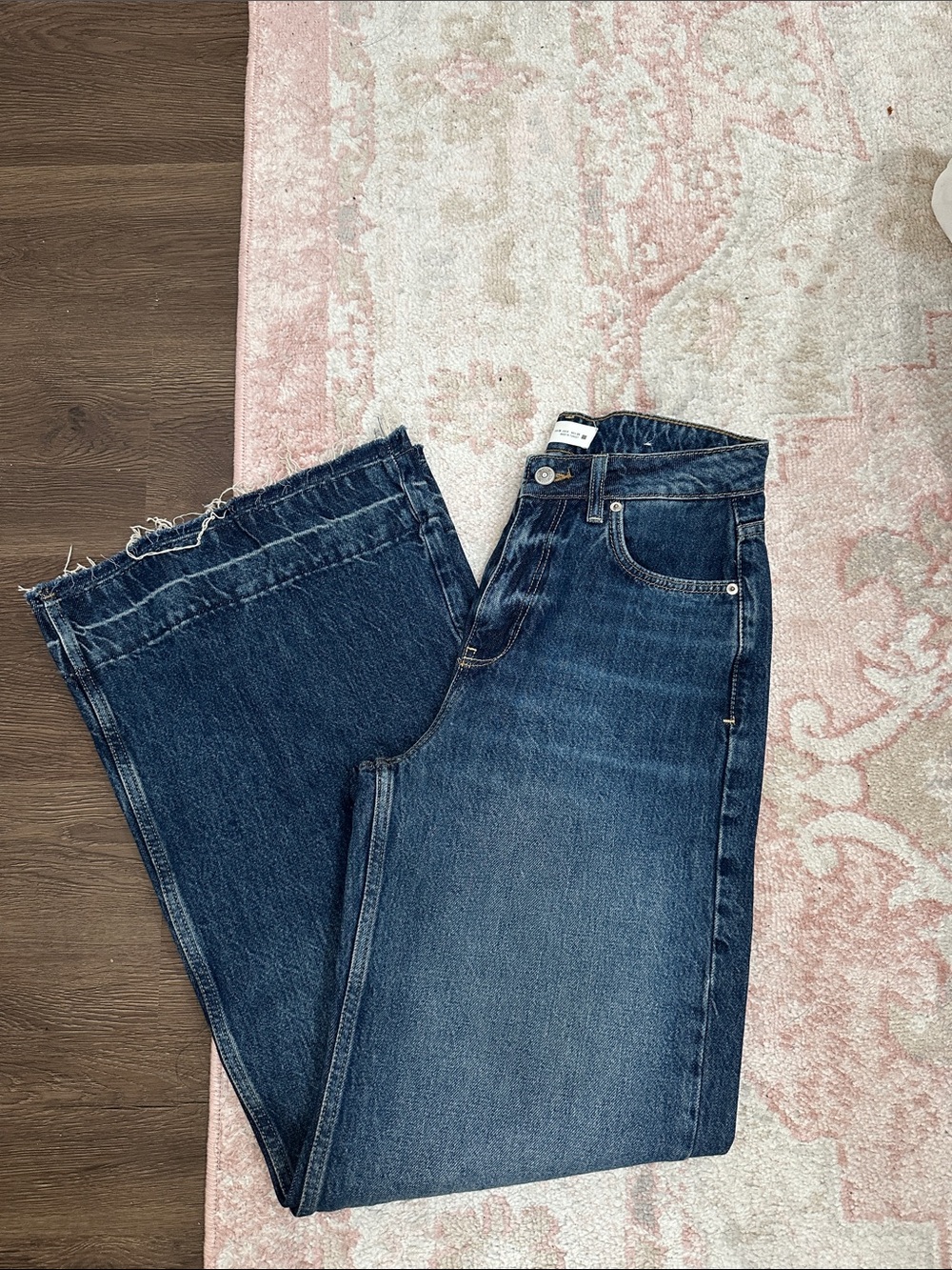 Zara Dark Blue Wide-Leg Jeans